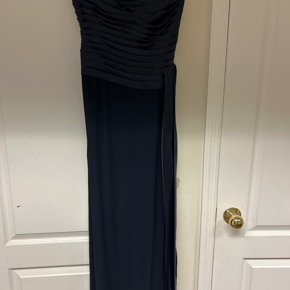 Vintage carolina herrer blue silk evening gown